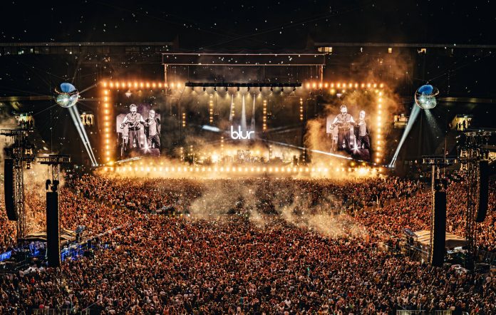 Blur live at Wembley Stadium, 2023. Credit: Phoebe Fox