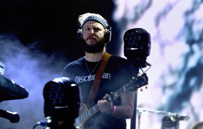 Justin Vernon of Bon Iver performs as headliner on the North stage during the All Points East Festival in Victoria Park on June 2, 2019 in London, England. (Photo by Gus Stewart/Redferns)