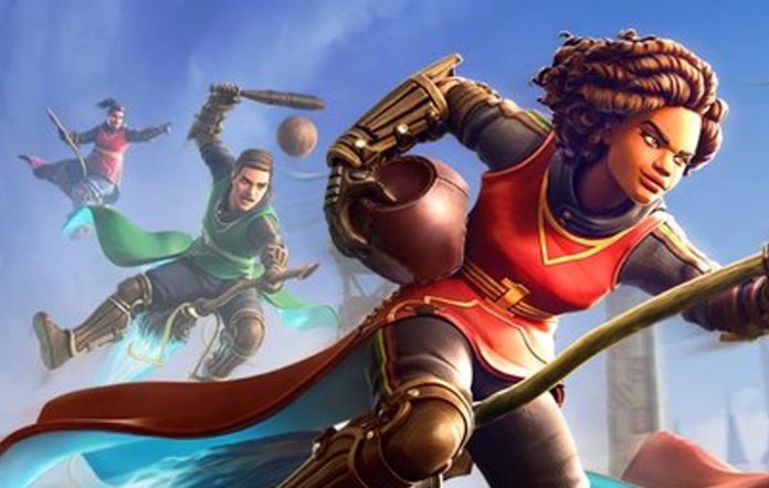 PS Plus September 2024: several characters can be seen playing Quidditch, flying on brooms.